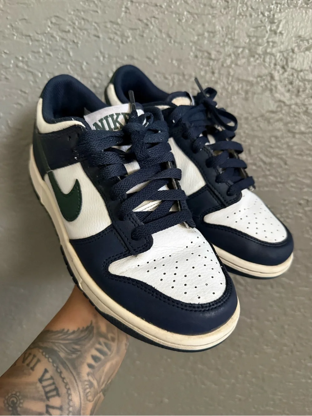 Nike Men’s Dunk Low — Navy, White & Dark Green
